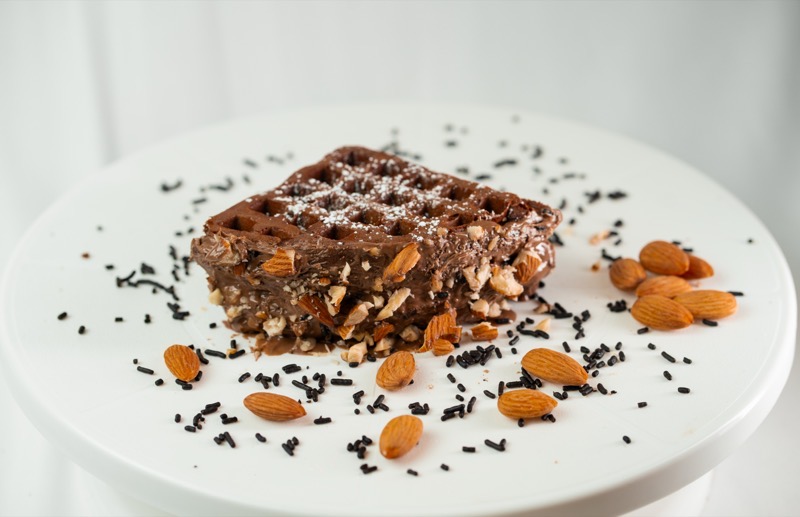 Almond Brownie Fudge Waffle
